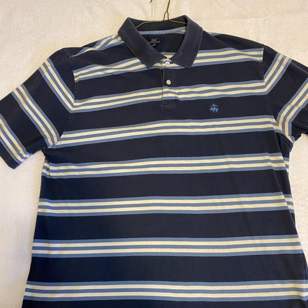 Brooks Brothers, Short Sleeve Cotton Striped Polo, Xlg
